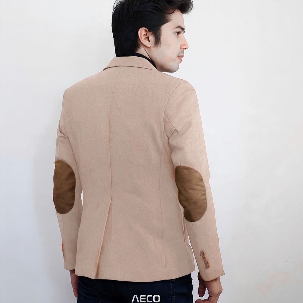 AECO Jas dan Blazer Pria Slimfit Elbow Latte Casual