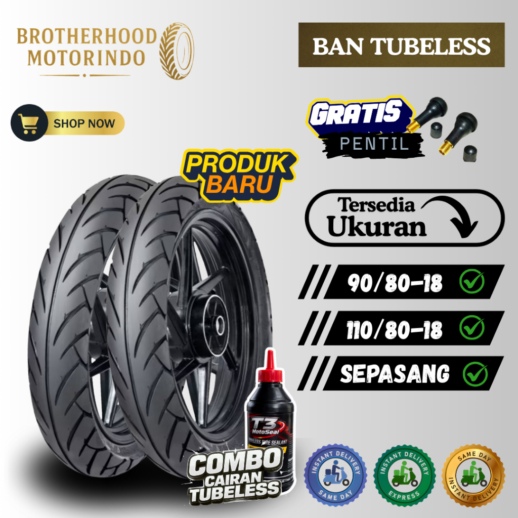 (PAKET SEPASANG) BAN FDR SPORT XT ( 90/80-18 / 110/80-18 ) & (80/90-18 / 90/90-18 ) BAN TUBLES RING 