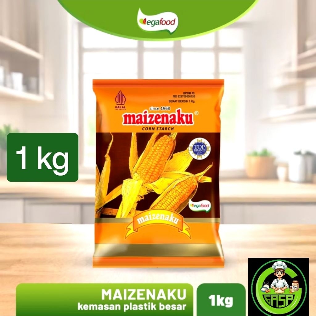 1kg MAIZENAKU tepung maizena kemasan  merek MAIZENAKU 1kg/ MAIZENAKU  - maizena kemasan 1 kg / tepun