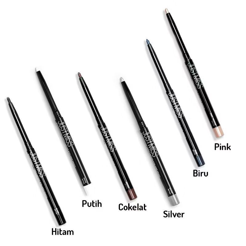 Just Miss Eyeliner Putar Dengan Peraut Tahan Lama Waterproof Long Lasting Pensil Eyeliner Pencil