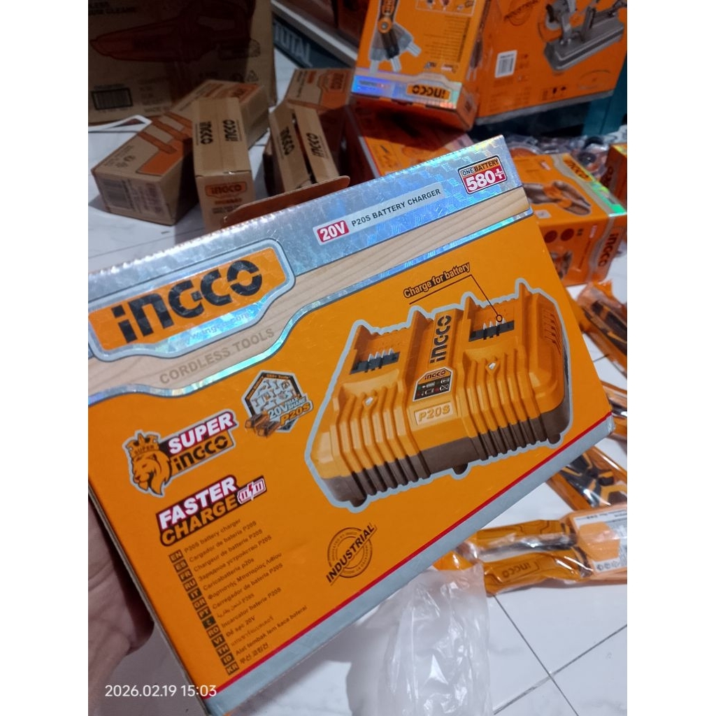 Dual Fast Charger Baterai Ingco 4ah 20V Ingco FCLI2034