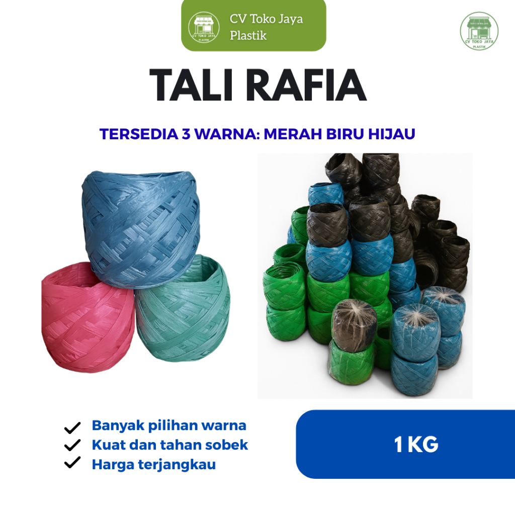 tali rafia 1kg tali rafia plastik kuat 1kg tali rafia warna tali rafia bagus kuat tali rafia Biru Hi