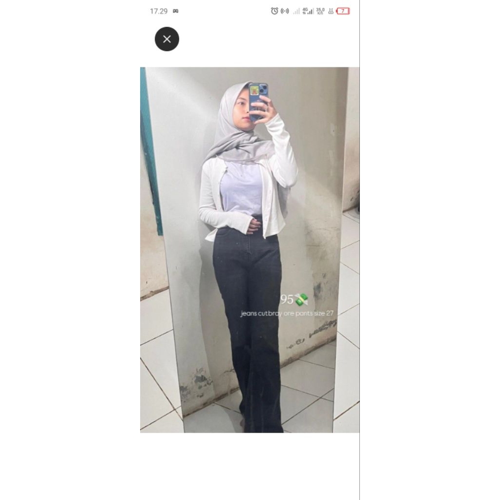 ore jeans cutbray snow black