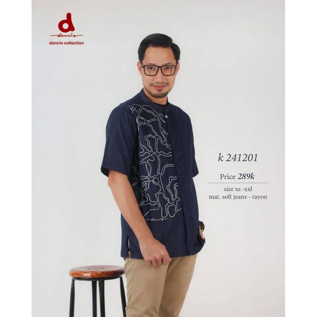 Koko Dannis K241201 Kemeja Muslim Lengan Pendek Remaja dan Dewasa