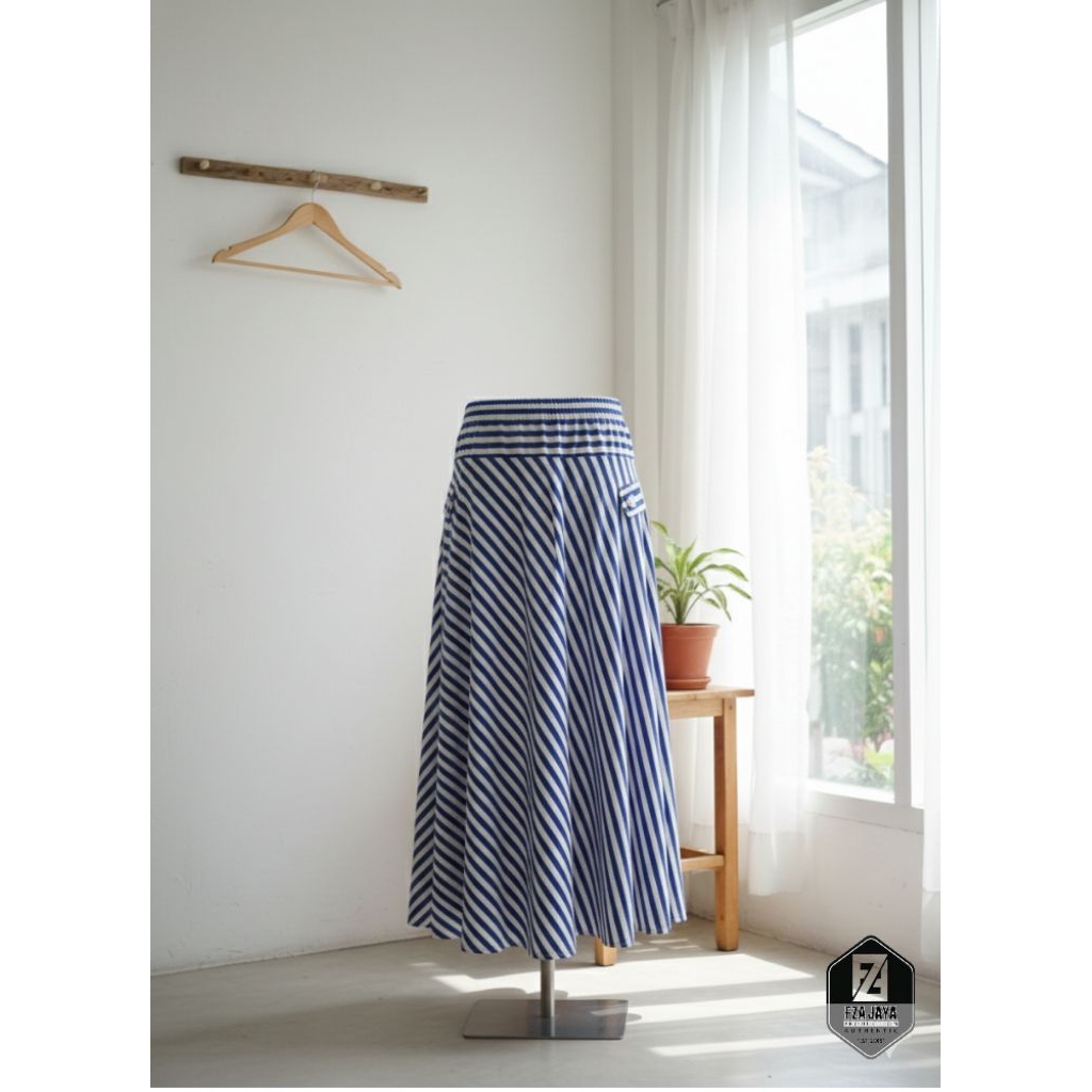Rok Payung Warna Biru Putih