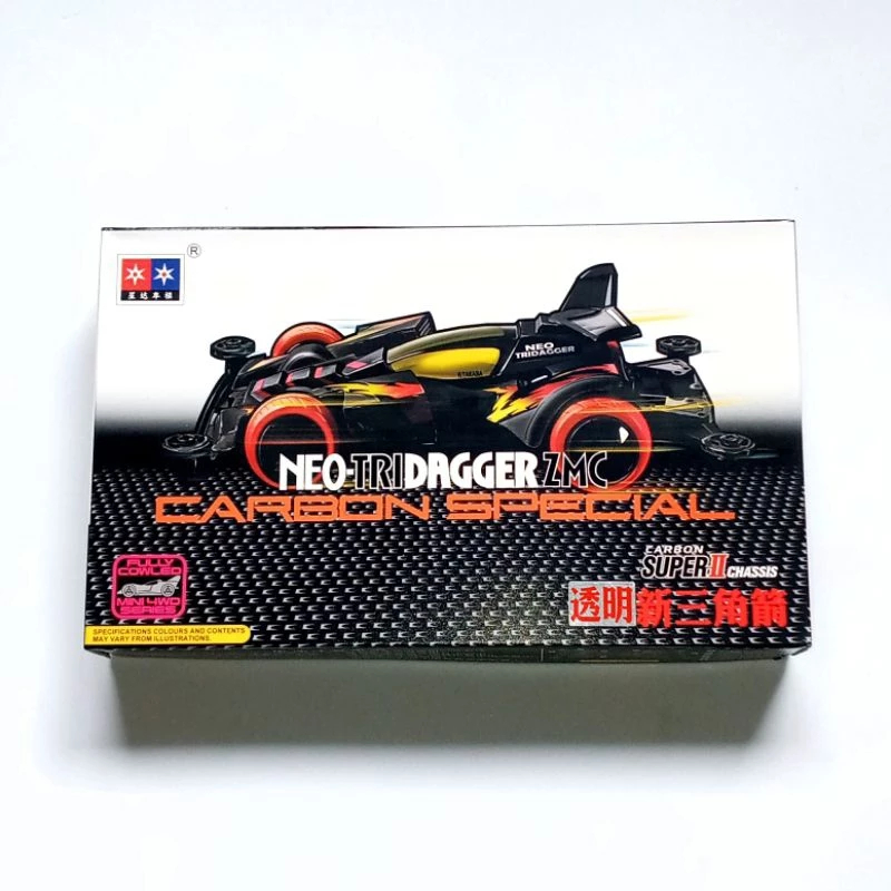 Mini 4wd Rep. Tamiya Neo Tridagger ZMC Clear Smoke Version Super 2 Merk DAXING