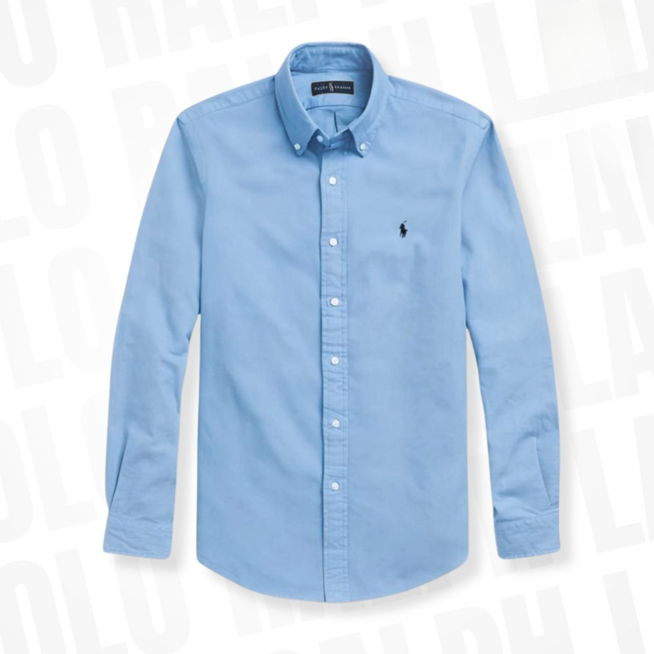 Kemeja Pria Ralp  Lauren Lengan Panjang Slimfit - Kemeja Polos Pria Casual Formal Basic Catoon