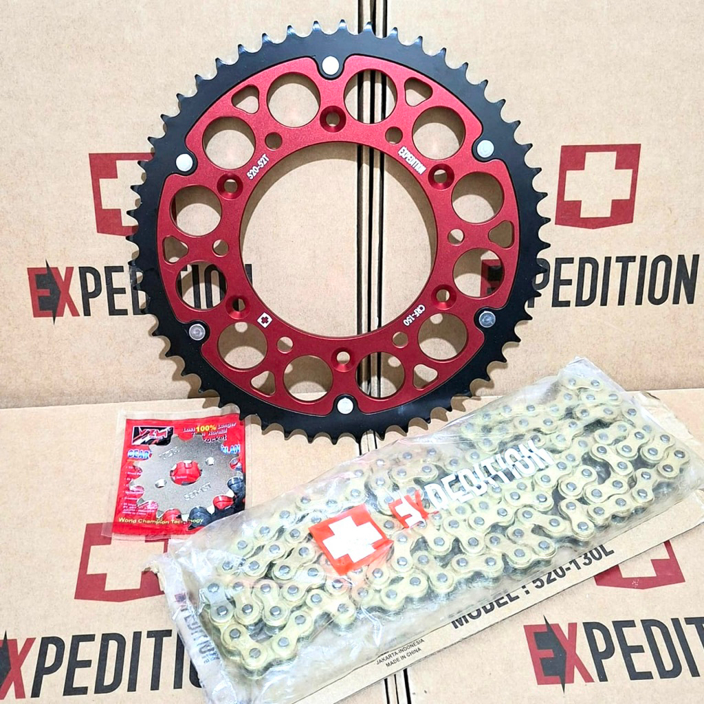 Gear set 520 Expedition CRF 150L CRF 230 set Rantai 130 L Expedition Original gold