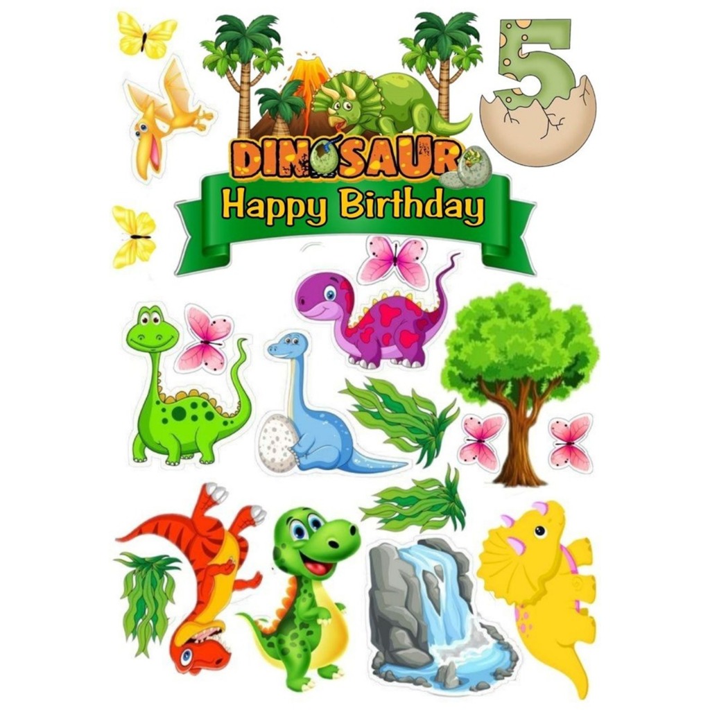 TOPPER CAKE DINOSAURUS Custom/Hiasan Kue ULTAH Anak