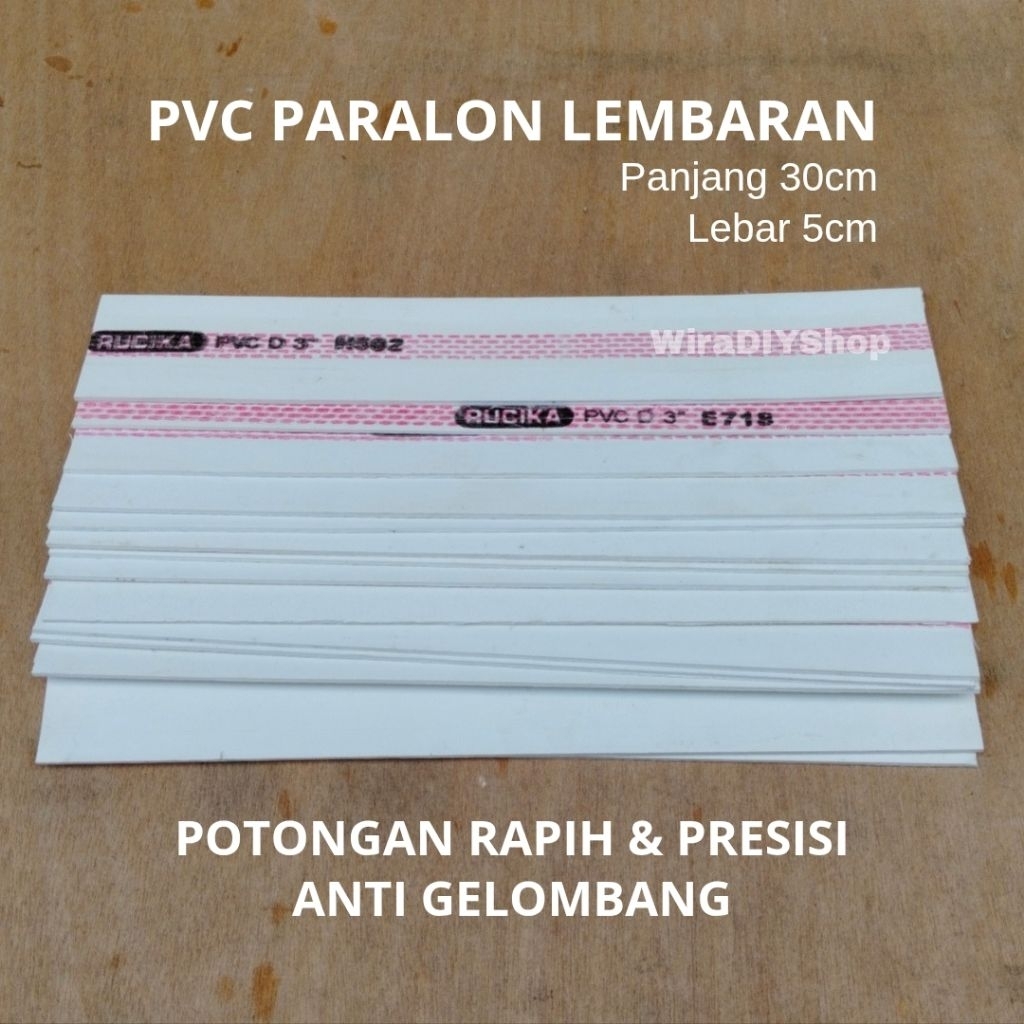 Lembaran Pipa PVC Lembaran Paralon 5cmx30cmx1,7mm
