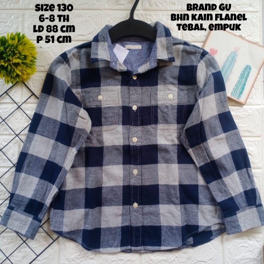 Kemeja anak laki-laki preloved murah keren - kemeja panjang pendek anak cowok keren - kemeja flanel 