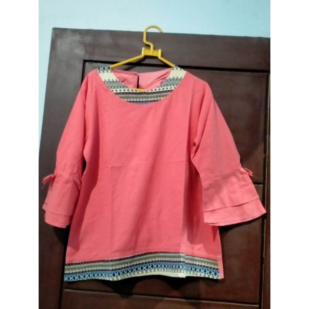 PL atasan wanita polos (kombinasi batik)