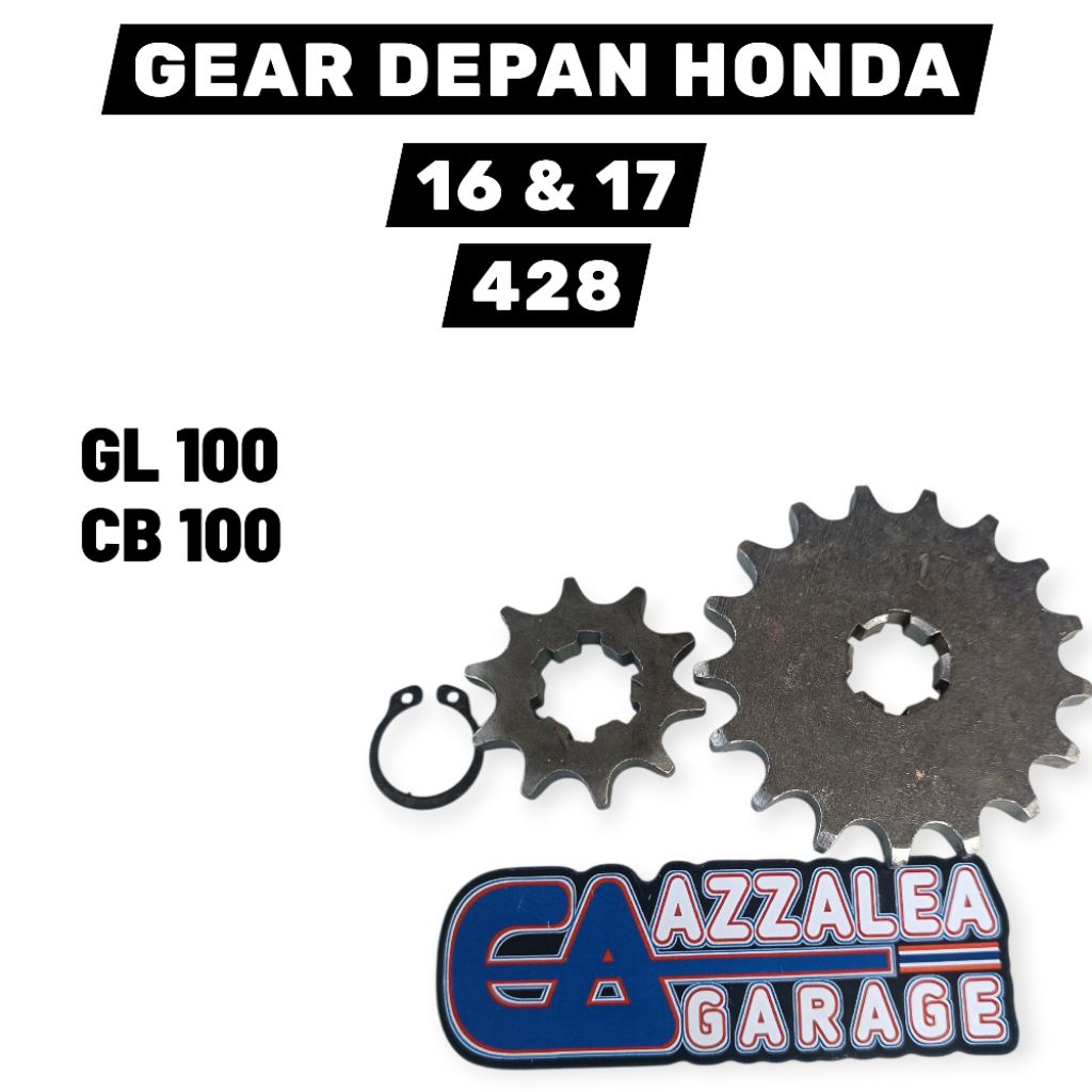 GIR GEAR DEPAN GL 100 CB 100 UK 16T DAN 17T TEBAL 428 (BUKAN NEOTECH)