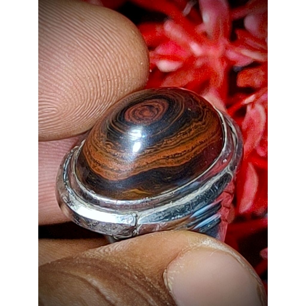 akik puser bumi badar besi  lengket magnet ring monel size kantoran