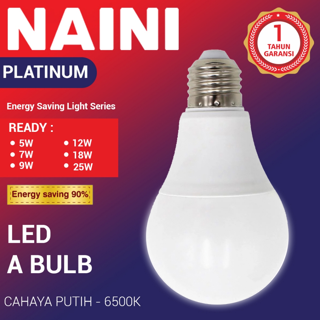 Lampu Garansi Platinum LED Bulb 5w 7w 9w 12w 15w 18w 21w Bohlam LED Cool White E27 Garansi 1 Tahun