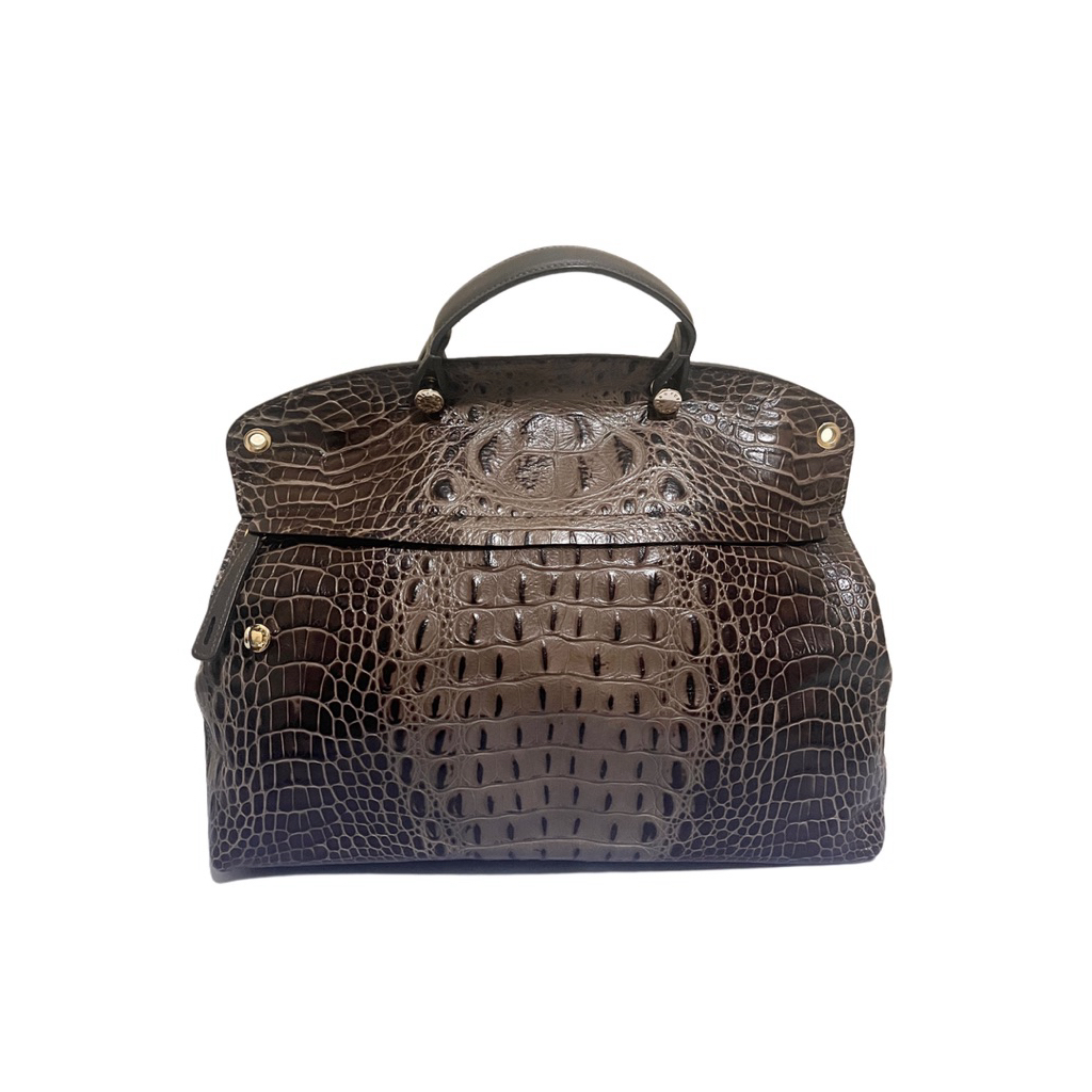 Furla Piper Crocodile Embossed Handbag Preloved