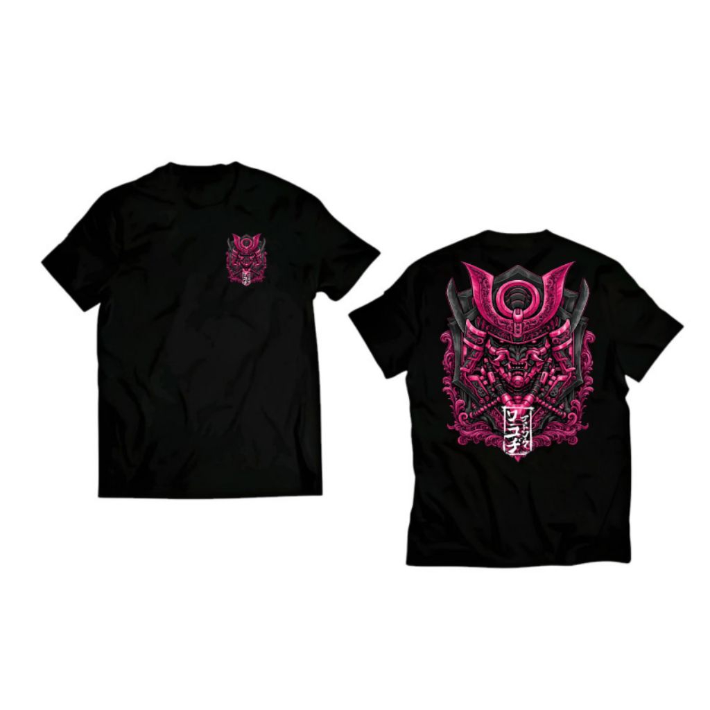 Kaos sablon samurai jepang t-shirt distro unisex bahan adem