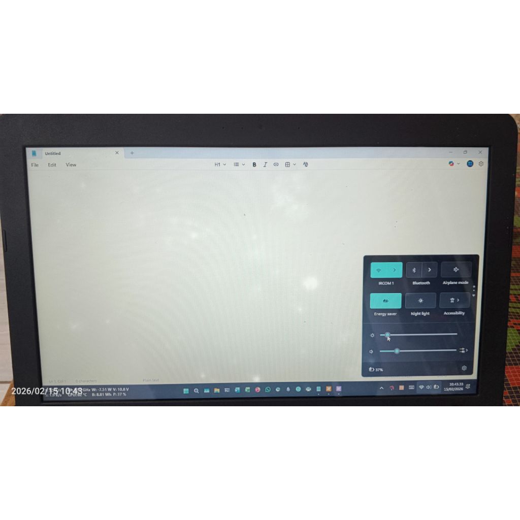 Layar LCD bekas Laptop Asus normal minus semu whitespot