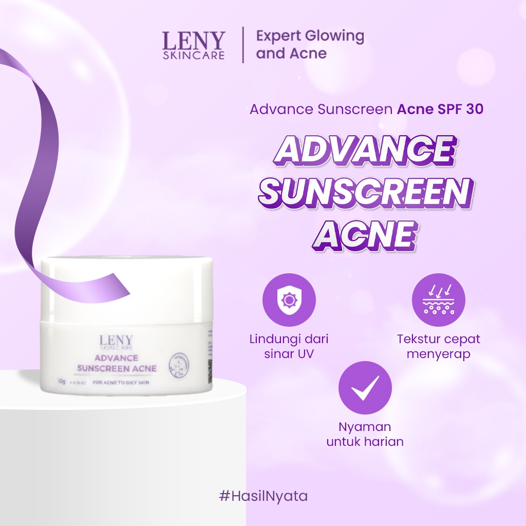 LENY SKINCARE Advance Sunscreen Acne 10gr Sunblock Jerawat Berminyak BPOM