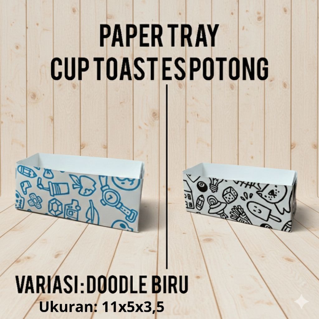 (100 pcs) Kotak Es Potong Roti (BESAR) Motif Doodle/Wadah Es Potong/ Kotak Es Cream Singapura