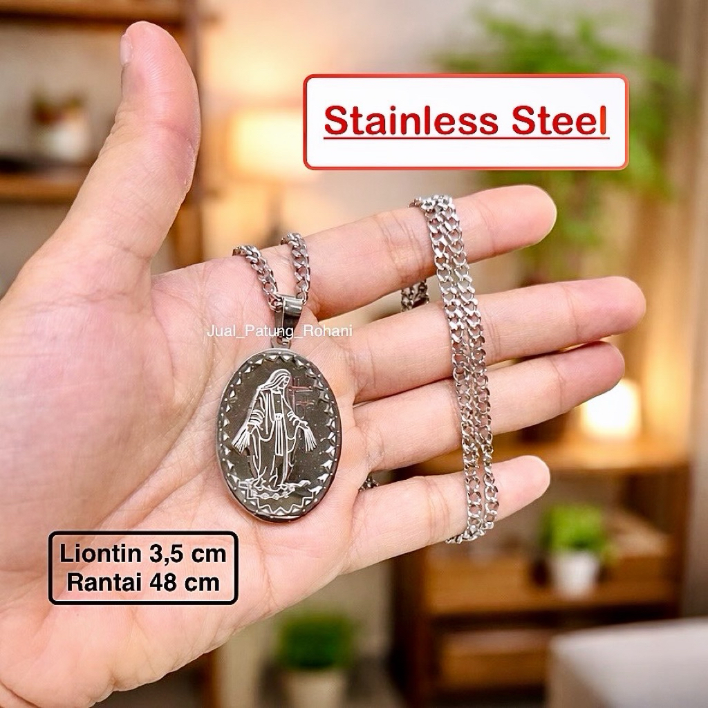 Kalung Maria Tangan Terbuka STAINLESS STEEL