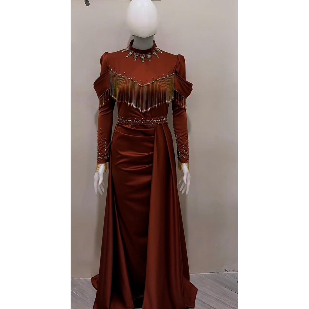 gamis baju lamaran, kondangan rumbai