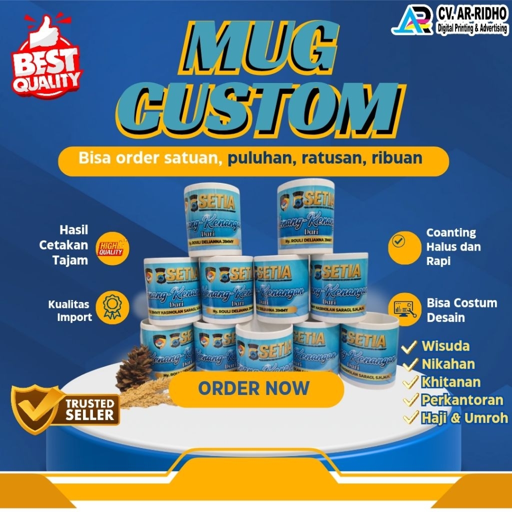Cangkir Sablon/Mug Keramik Costum/Mug Souvenir Sablon