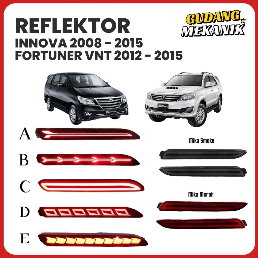 Lampu Refelktor Bumper Innova Lama Old 2008-2015 Fortuner Vnt Camry 2006 - 2014 Mata Kucing LED  Aks