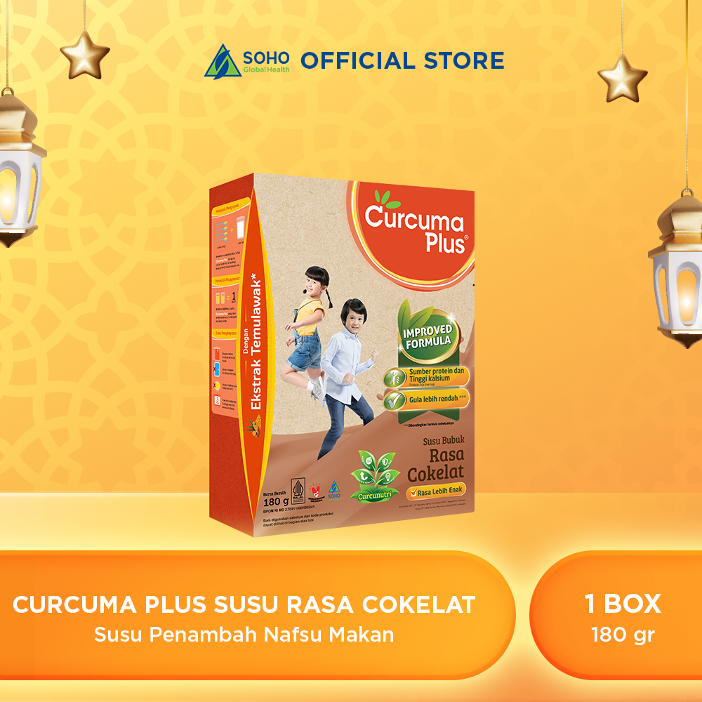 Curcuma Plus Susu Bubuk Nafsu Makan Ekstrak Temulawak Coklat 180gr