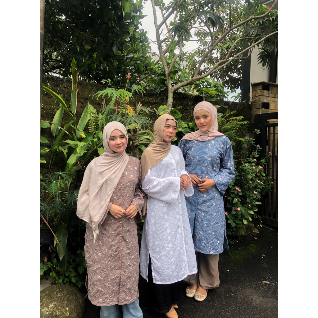 MAURA TUNIK WANITA KEKINIAN TUNIK KATBOL TUNIK KATUN BORDIR BAJU WANITA ATASAN WANITA LENGAN PANJANG