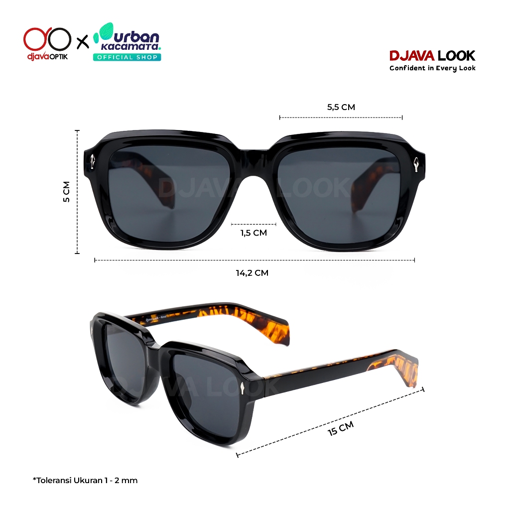 DJAVA X URBAN Frame Kova Kacamata Sunglasses Pria Wanita UV Protection Special Edition Djava Look