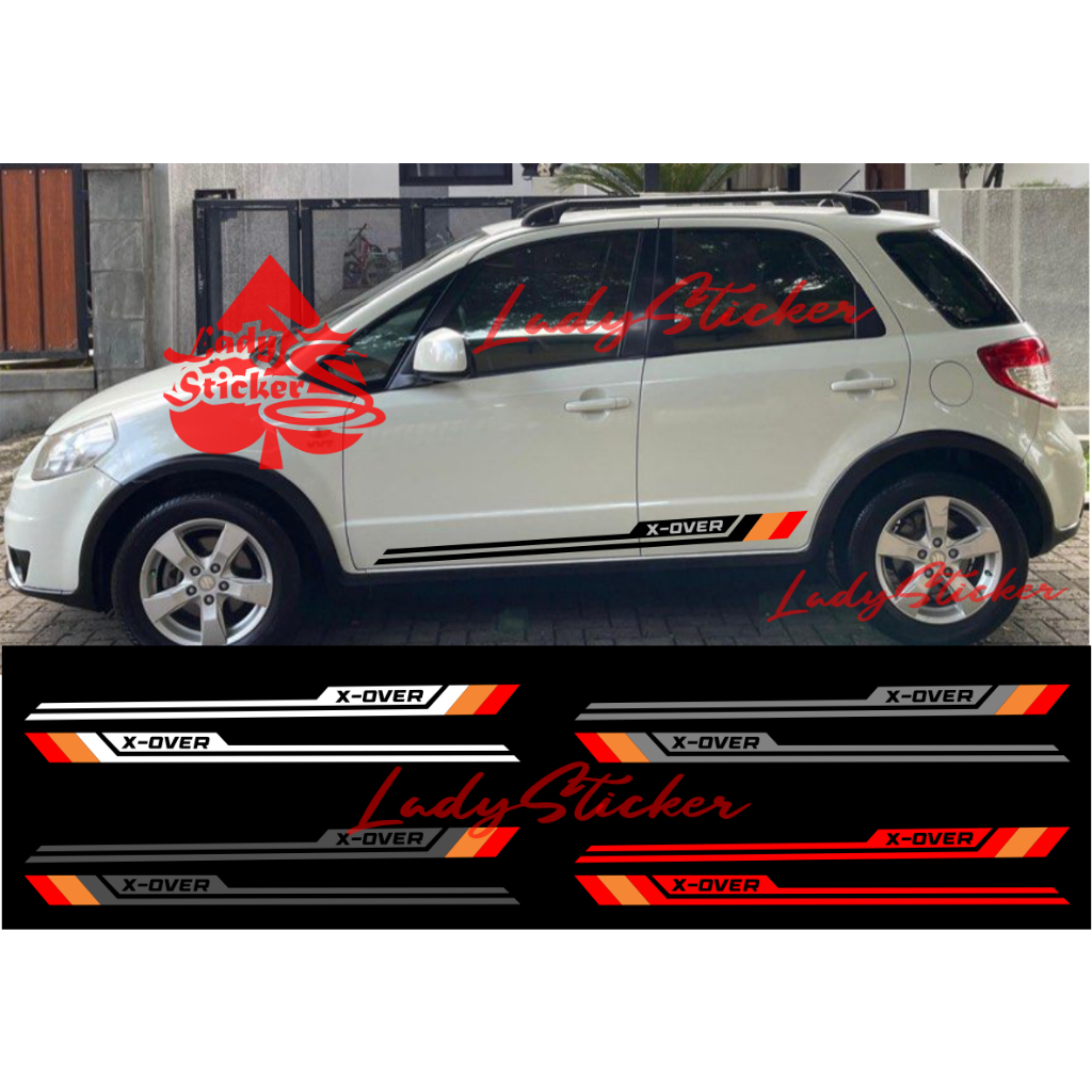 NEW Sticker cutting sticker mobil suzuki x over stiker list bawah mobil x over