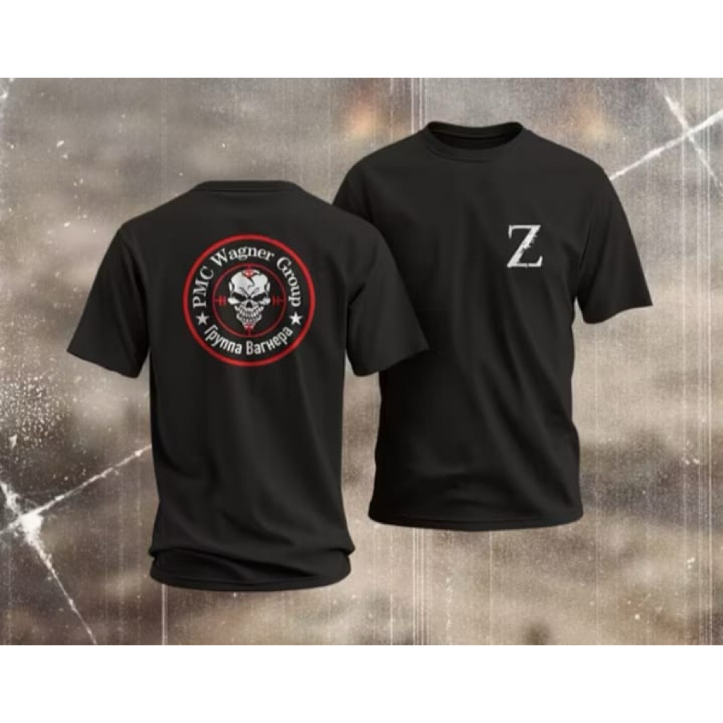 Kaos sablon pmc wagner group t-shirt distro unisex bahan adem