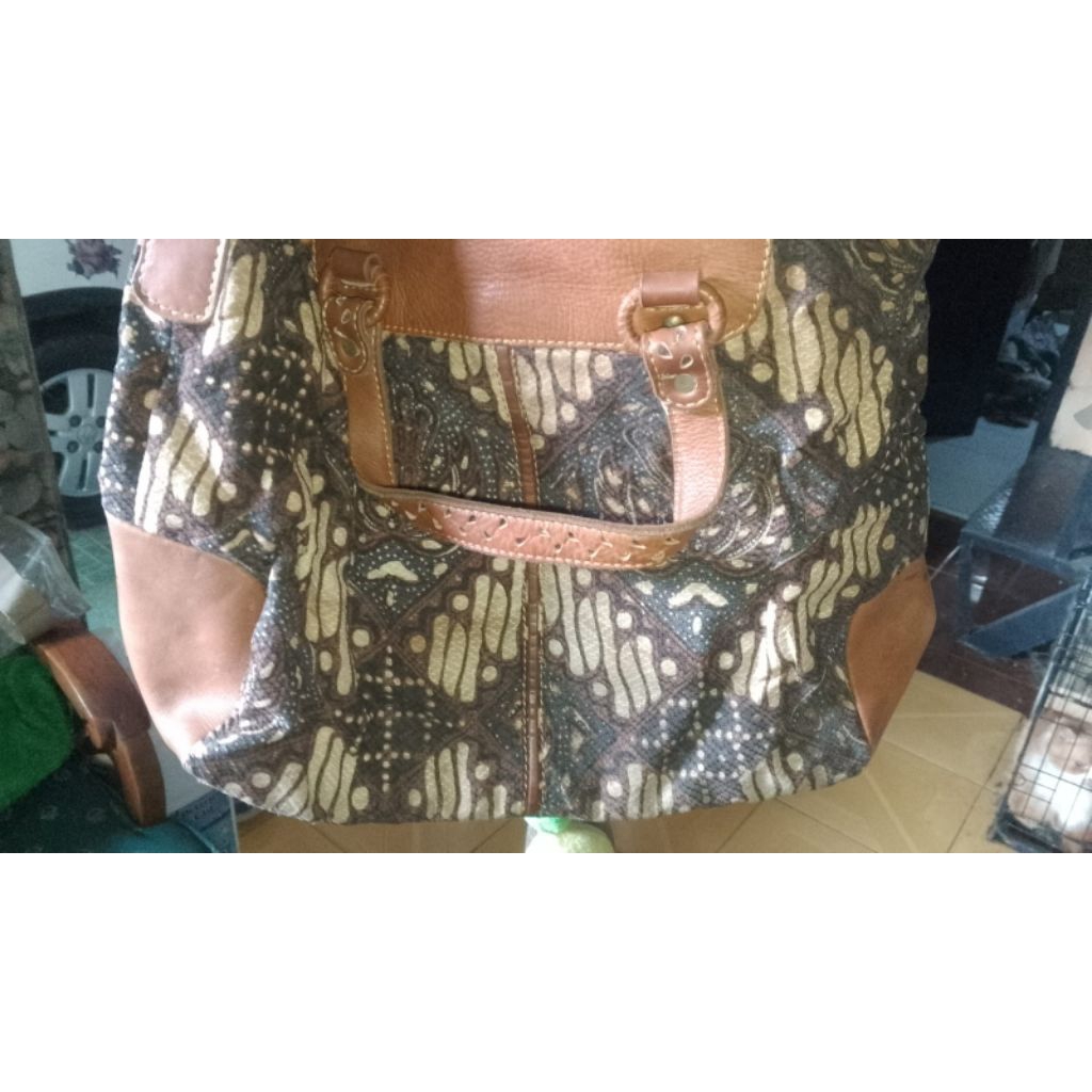 Tas kulit batik selempang preloved second