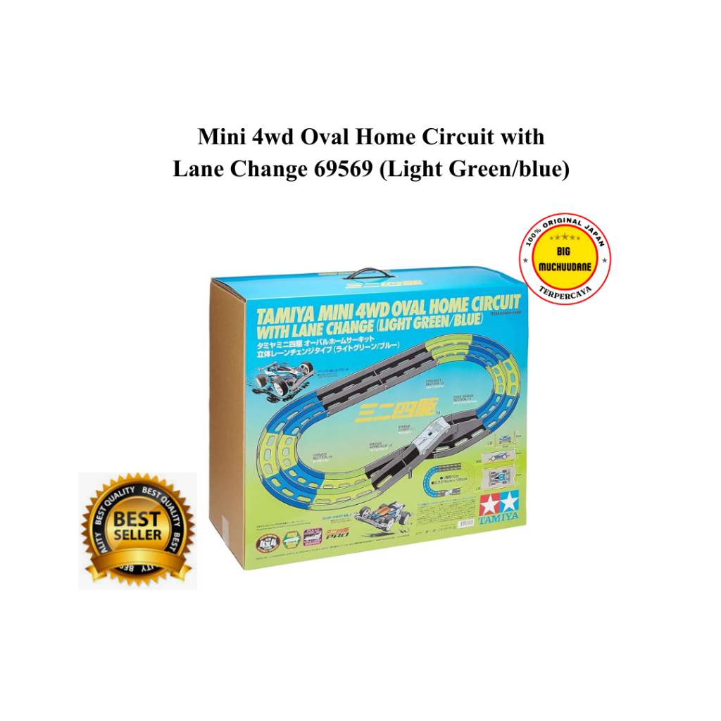 Track Tamiya 2 Jalur Original Tamiya 69569 Oval Home Circuit Lane Change Light Green Blue