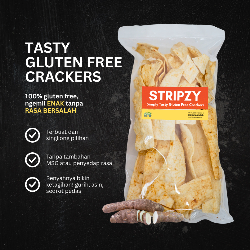 Stripzy – Crackers Gluten Free Original | Snack Sehat Gurih