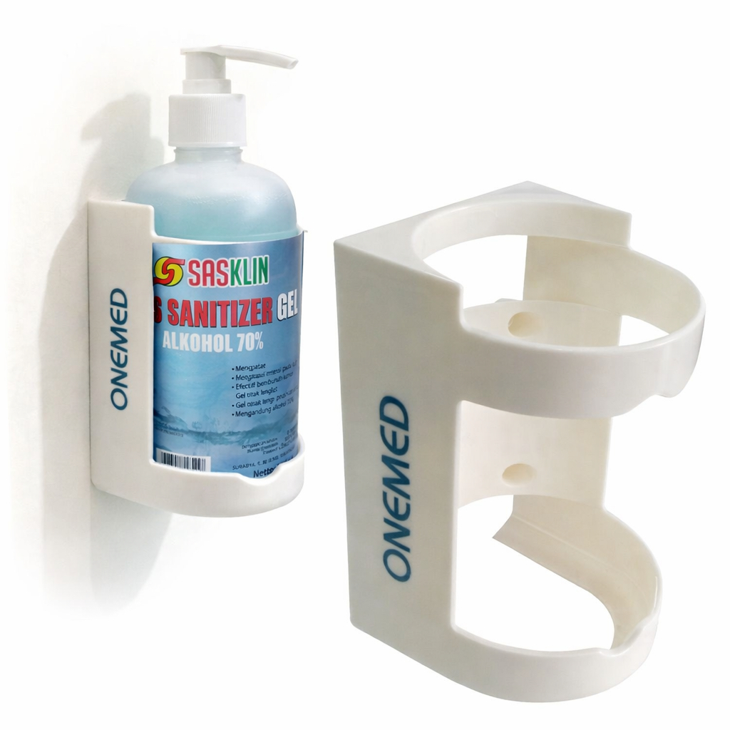 BUNDLING! SASKLIN Gel Hand Sanitizer Pump 500ml + Bracket Dinding ABS Onemed
