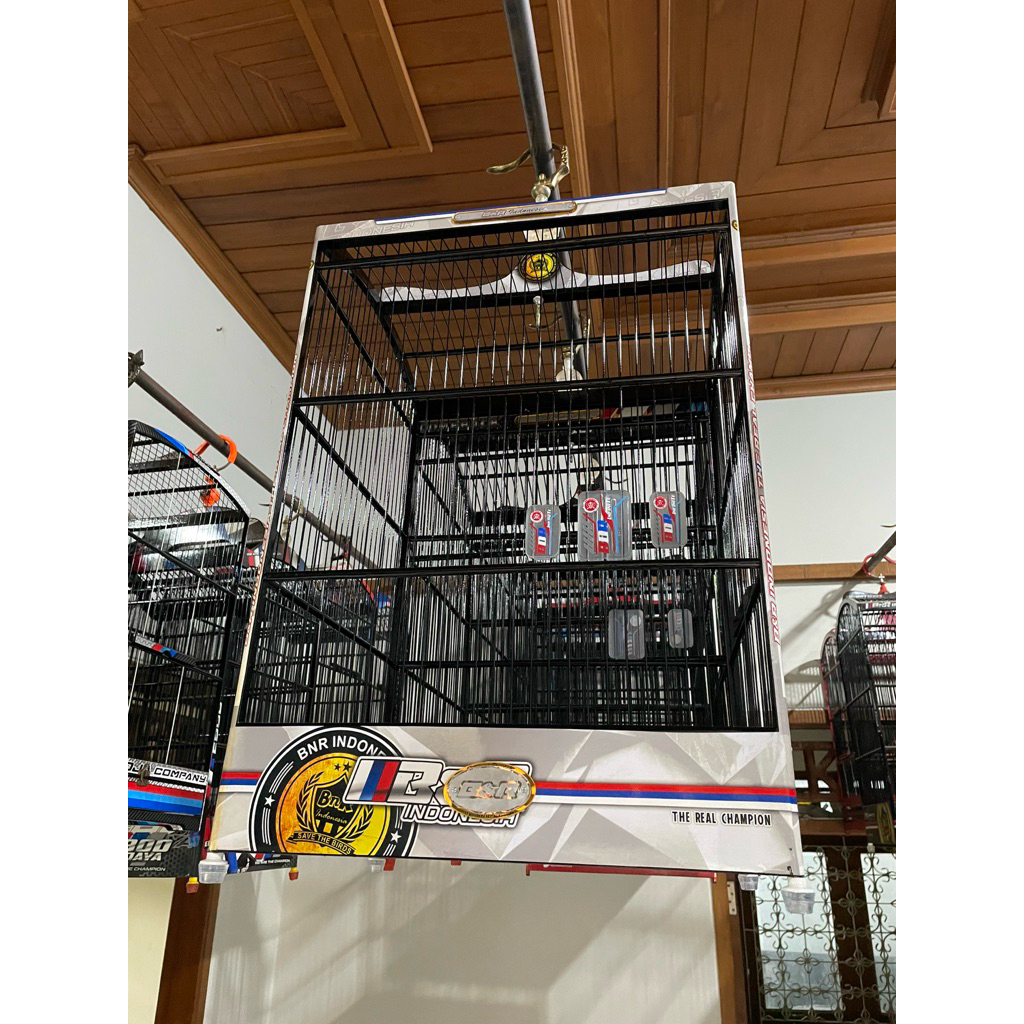 Sangkar Kandang Burung Kotak No 2 BNR Decal Ruji Fiber Terbaru Original Asli