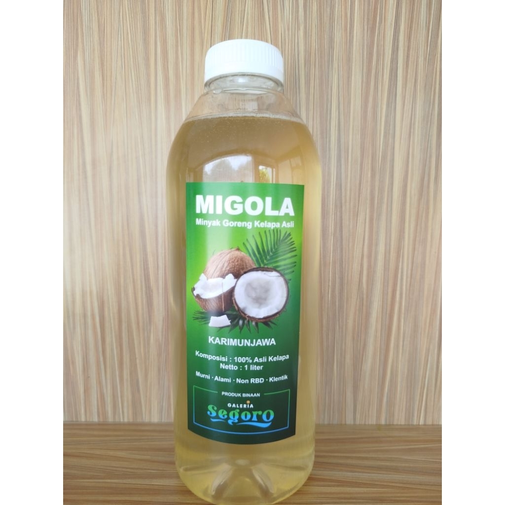 minyak goreng kelapa non RBD 1 liter