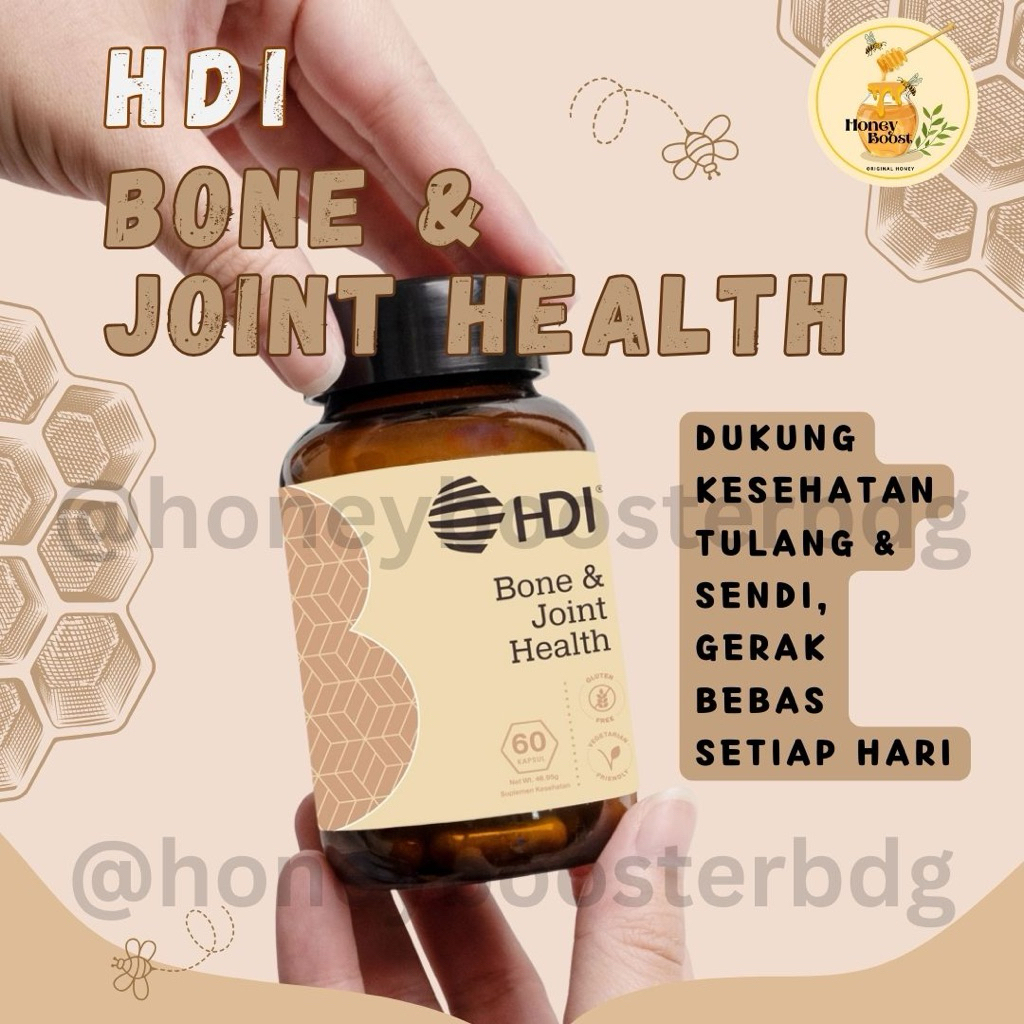 HDI Bone & Joint Health 60 Kapsul Dukung Tulang Sendi Nabati Kalsium Glucosamine