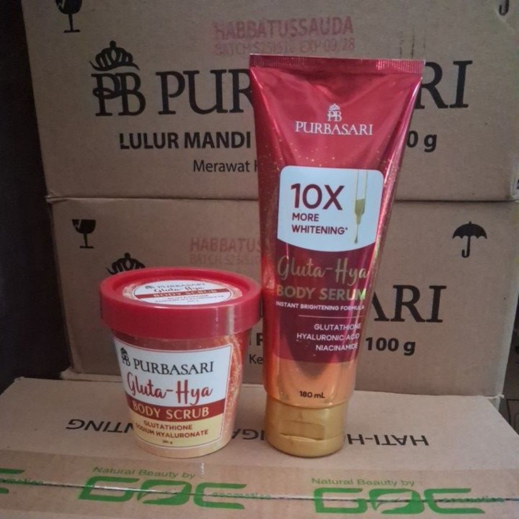 Purbasari paket body serum +body scrub