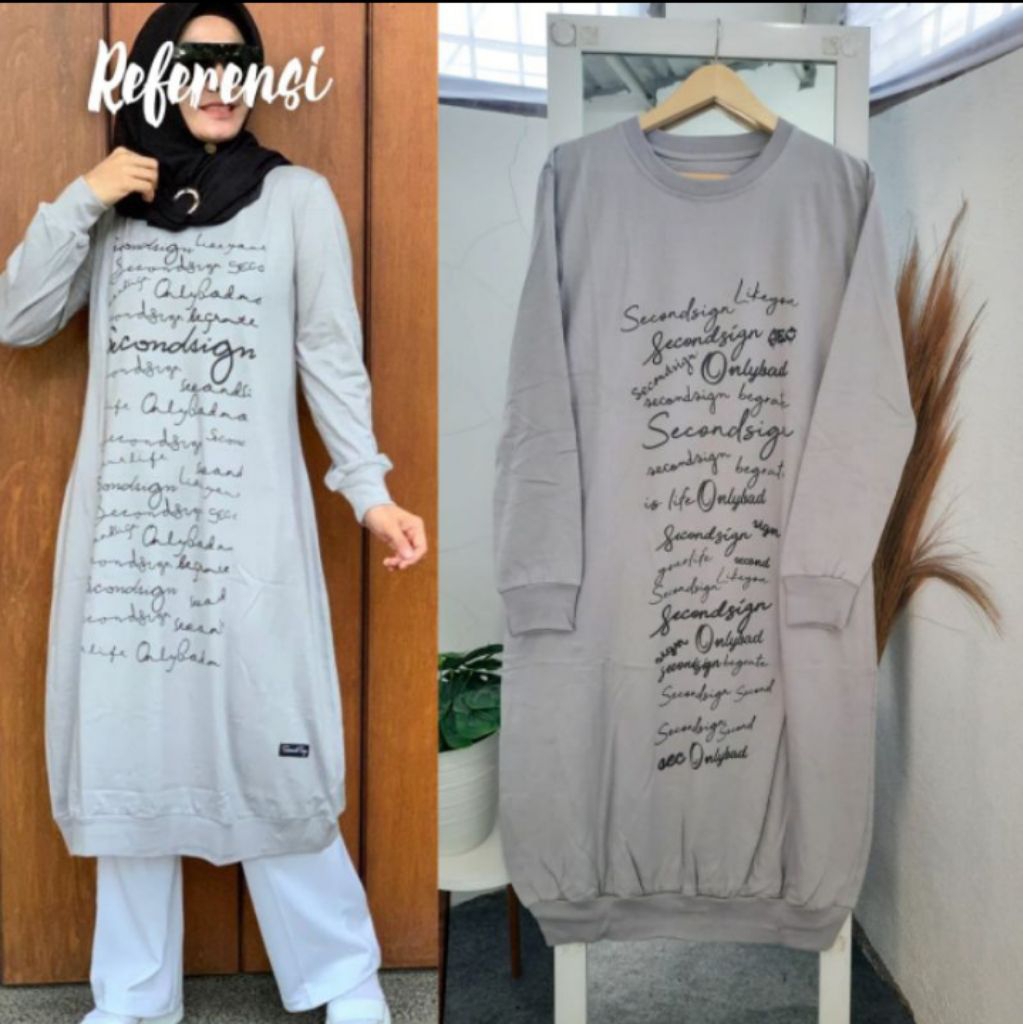 long tunik kaos zolaqu