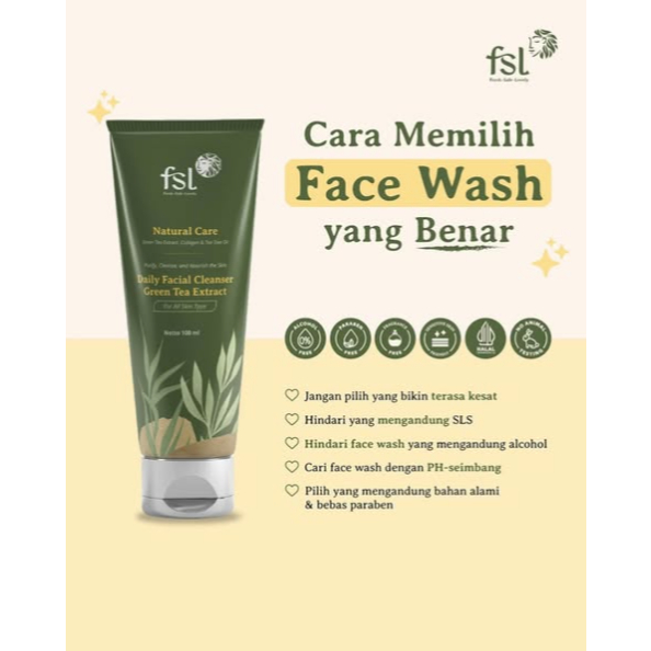 Facial Wash dengan Tea Tree Oil & Collagen – FSL Daily Facial Cleanser