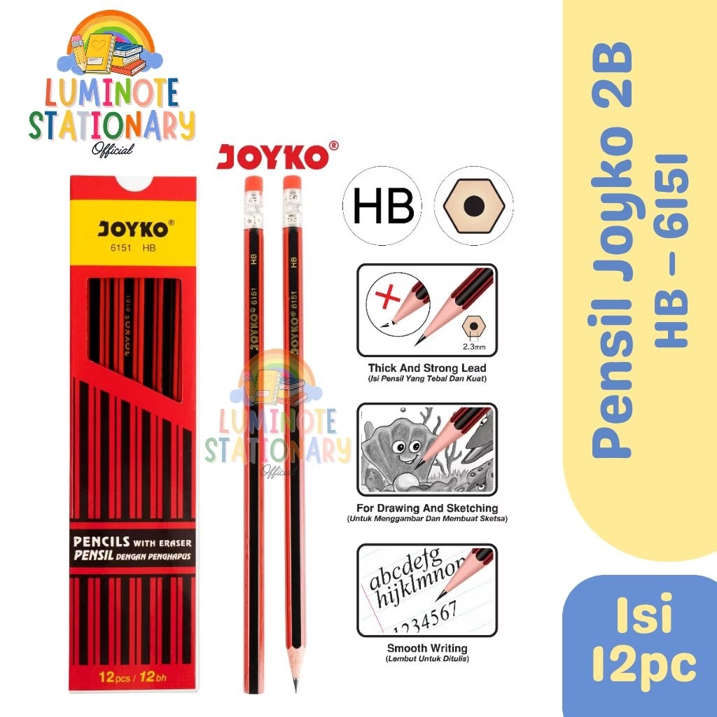 LUMINOTE STATIONERY || (1 BOX) Pensil 2B Joyko HB-6151//Pensil Joyko 2B HB-6151//Pensil 2B Joyko HB-