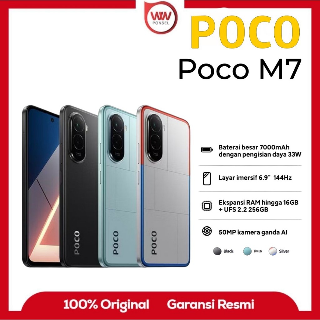 Hp Poco M7 Ram 8GB Internal 256GB Garansi Resmi