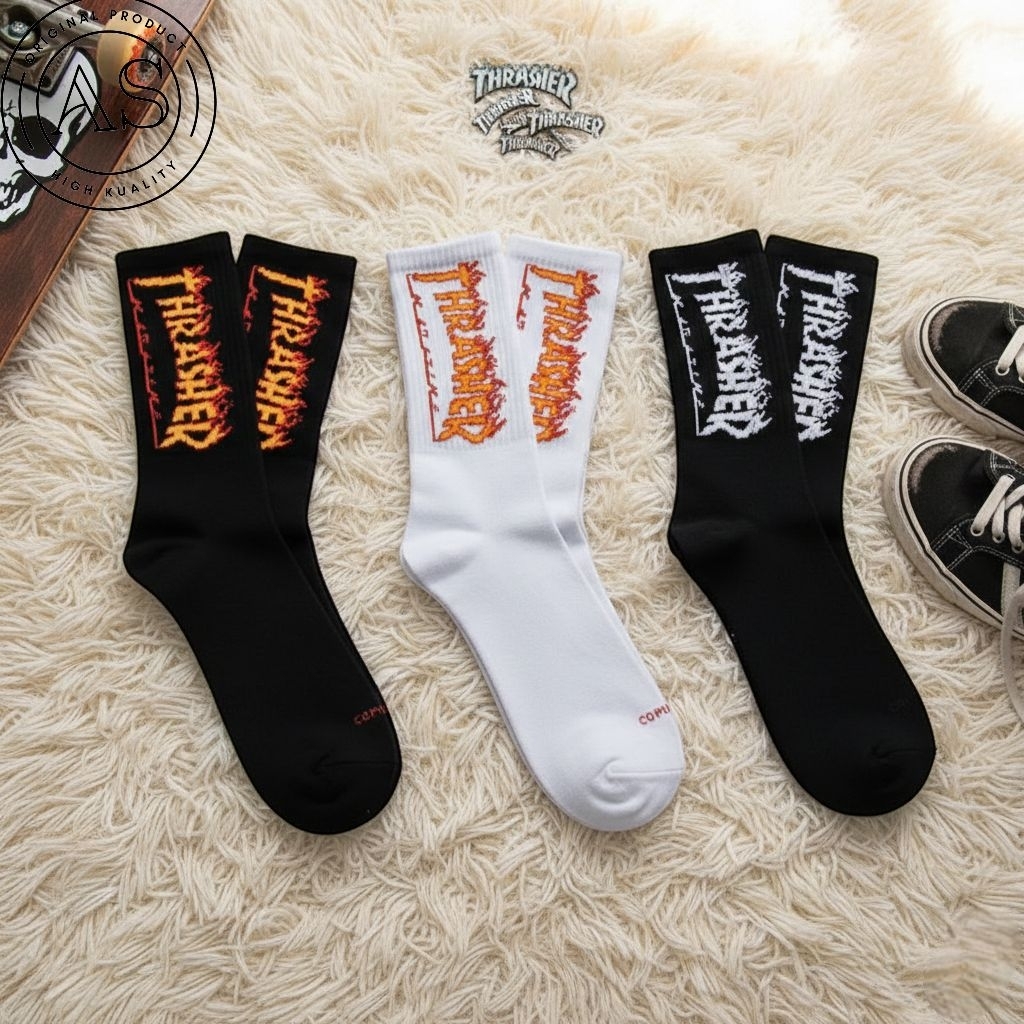 [ ] Kaos Kaki Oldschool Motif Thrasher || Kaos Kaki skate