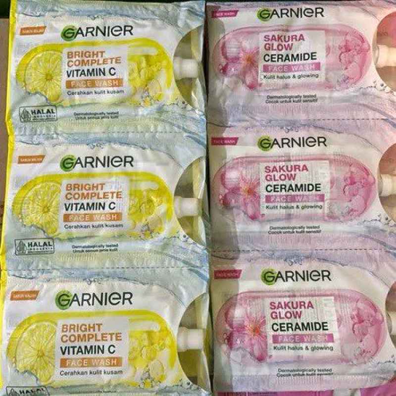 Garnier Serum Cream Sachet per renceng/12 sachet/ VARIAN SAKURA DAN VIT C/