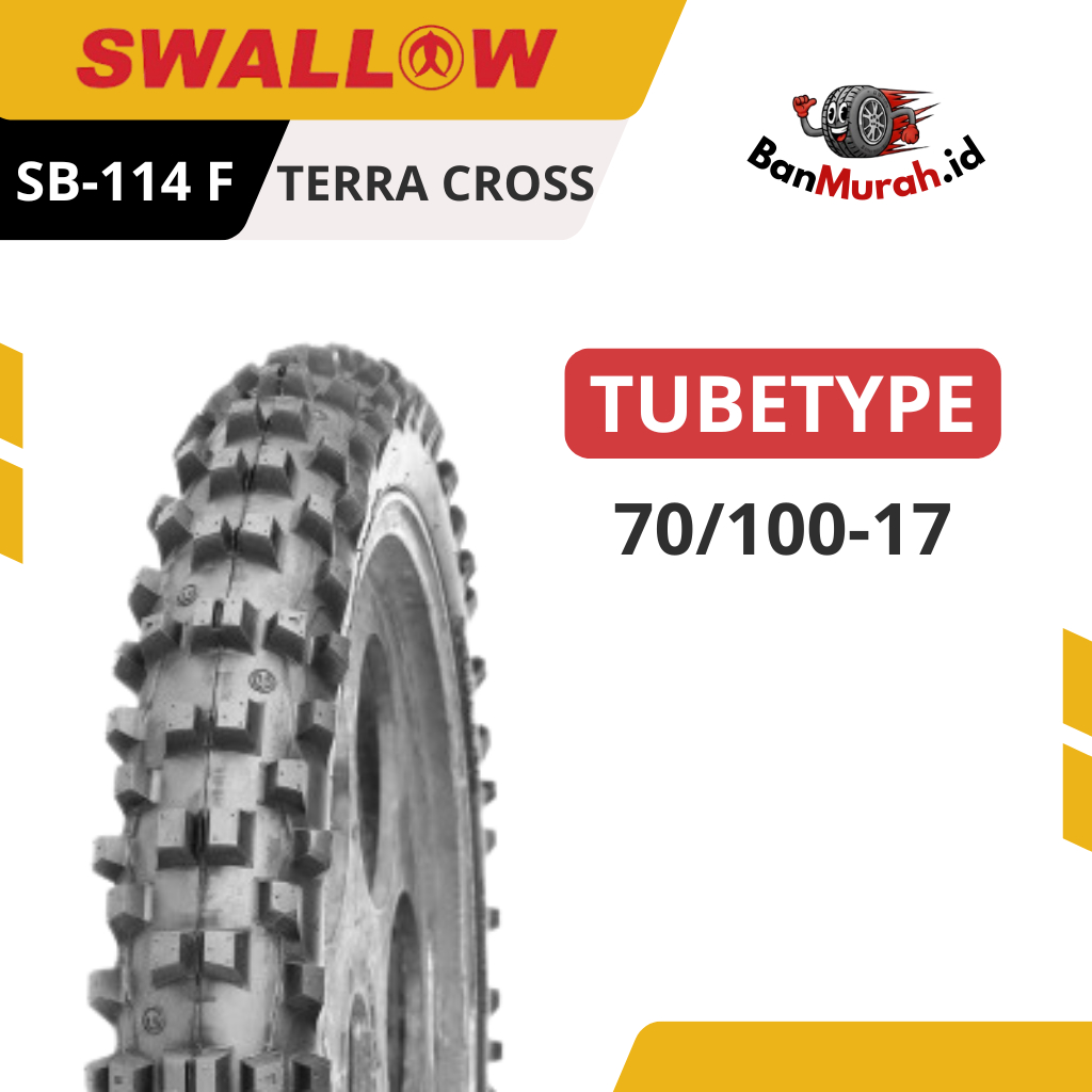 Ban Luar Motor Swallow SB-114 F TERRA CROSS Ukuran 70/100 Ring 17 TUBETYPE (NON TUBELESS)