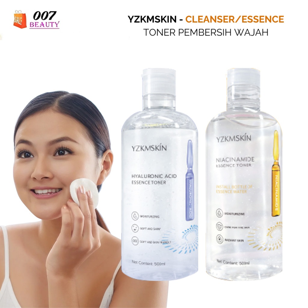 YZKMSKIN Cleansing Essence Toner Pembersih Wajah, Make Up & Kotoran - Bantu Mencerahkan & Menyegarka