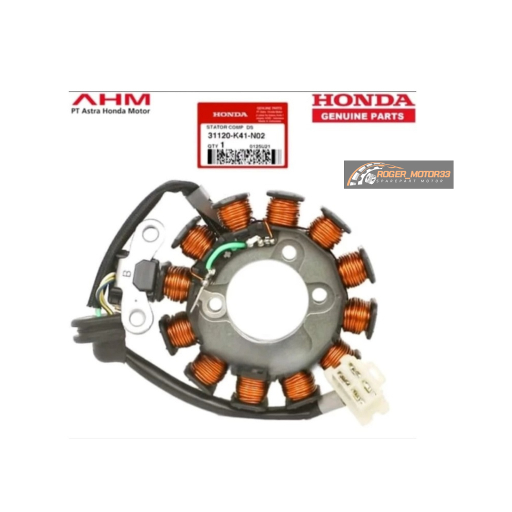 STATOR SPUL SPOL SUPRA X 125 FI INJEKSI 2014 K41 BLADE NEW FI ORIGINAL AHM 31120-K41-N02